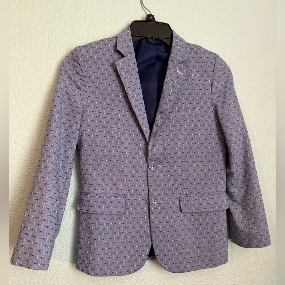 Boys blue dots suit jacket size 10